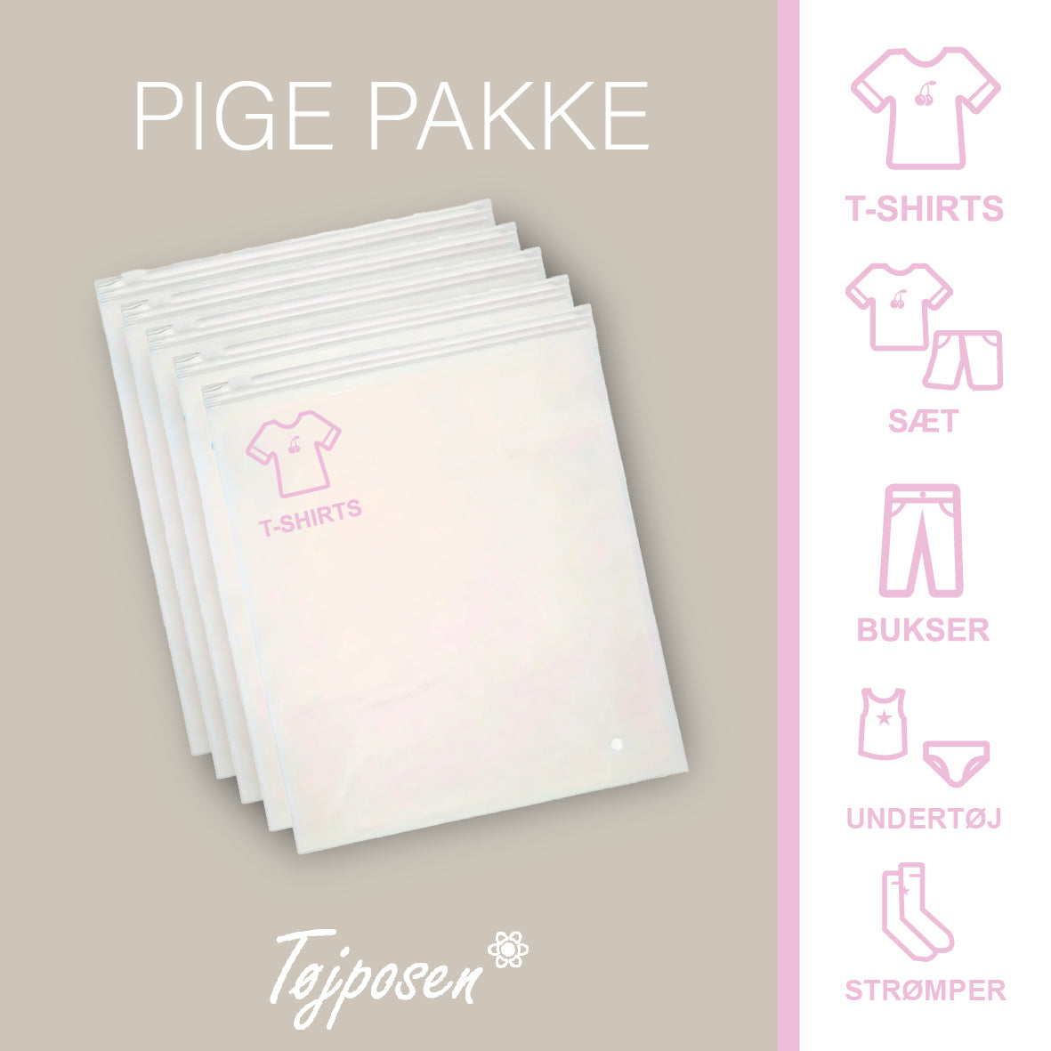 Pige Pakke - Pastel Lyserød