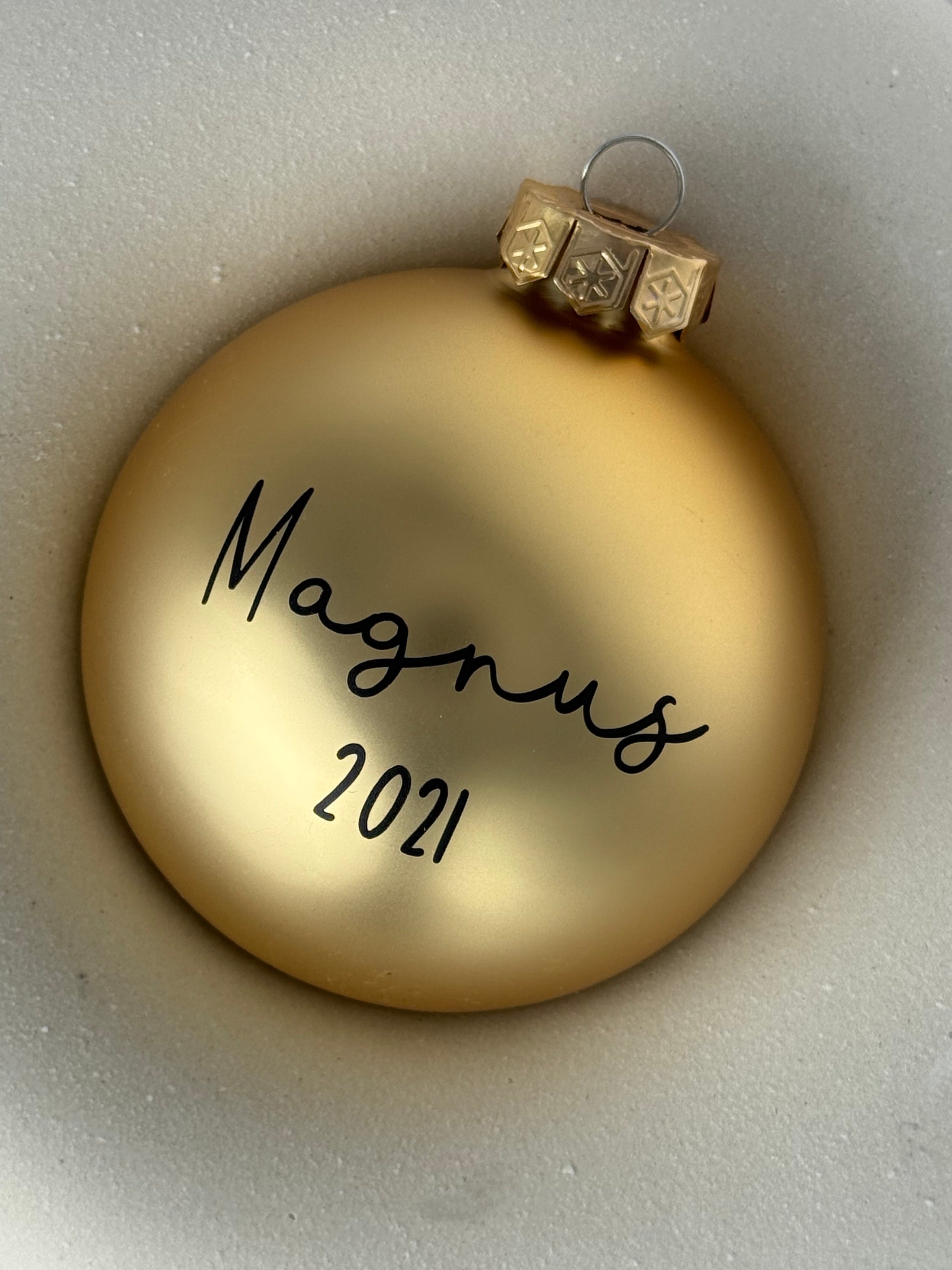 Julekugle m. Navn + Årstal