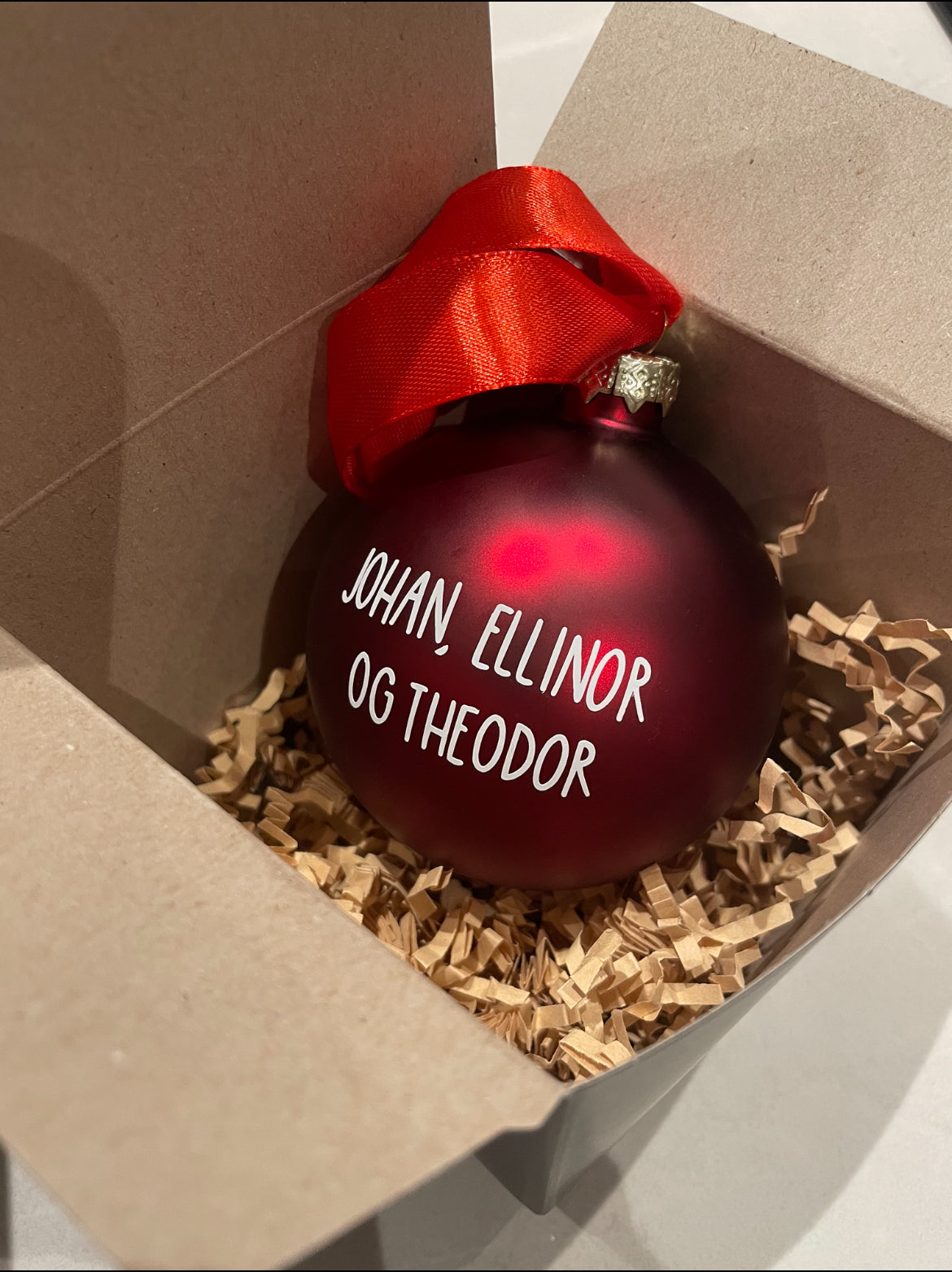 Julekugle kun med navn